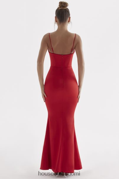 House of CB olivette red rose satiini korsetti maxi mekko Z000Z291 vaatetus