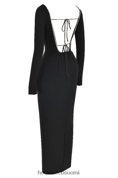 House of CB rosa musta kristalli koristeltu maxi mekko Z000Z356 vaatetus