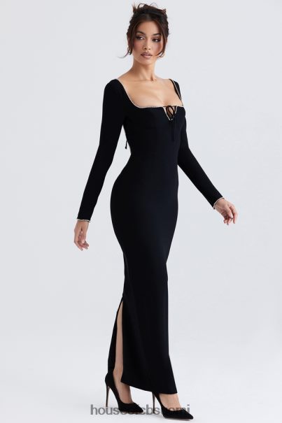 House of CB rosa musta kristalli koristeltu maxi mekko Z000Z356 vaatetus