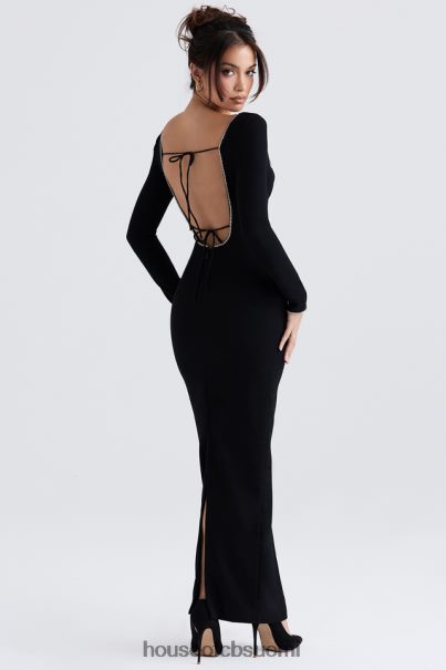 House of CB rosa musta kristalli koristeltu maxi mekko Z000Z356 vaatetus