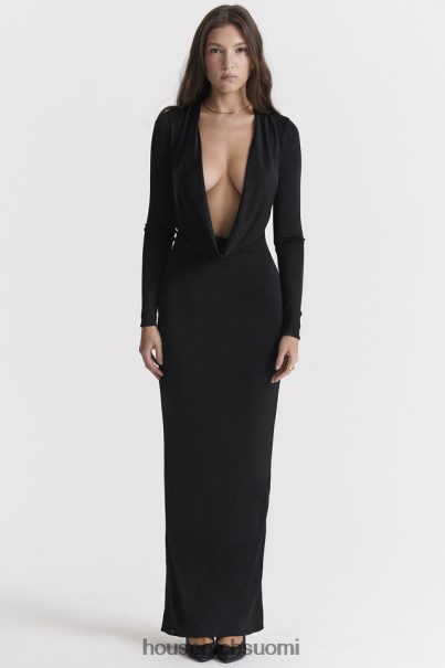 House of CB saskia musta draped maxi mekko Z000Z274 vaatetus