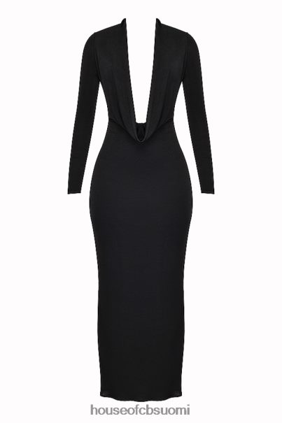 House of CB saskia musta draped maxi mekko Z000Z274 vaatetus