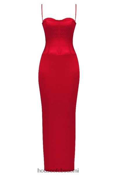House of CB shani punainen satiini korsetti maxi mekko Z000Z357 vaatetus