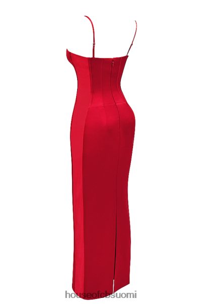 House of CB shani punainen satiini korsetti maxi mekko Z000Z357 vaatetus