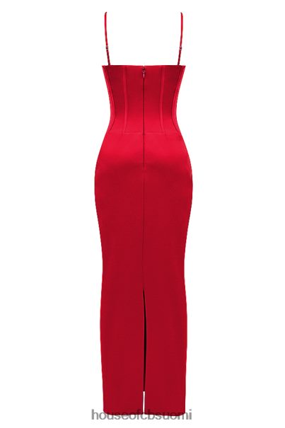 House of CB shani punainen satiini korsetti maxi mekko Z000Z357 vaatetus