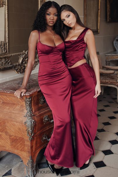 House of CB stefania rubiini korsetti maxi mekko Z000Z117 vaatetus