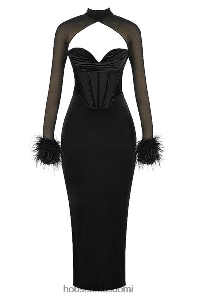 House of CB thalia musta samettikorsetti maxi mekko Z000Z355 vaatetus