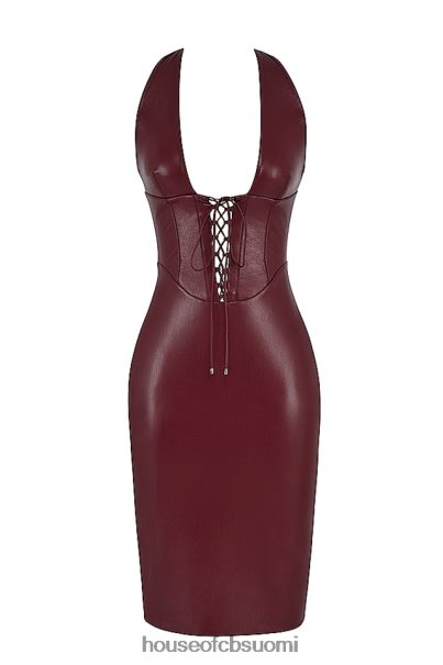 House of CB Jaquetta wine vegaaninen nahkainen midi-mekko Z000Z378 vaatetus