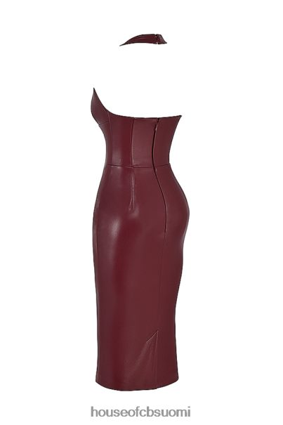 House of CB Jaquetta wine vegaaninen nahkainen midi-mekko Z000Z378 vaatetus