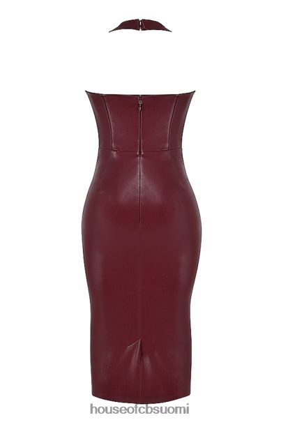 House of CB Jaquetta wine vegaaninen nahkainen midi-mekko Z000Z378 vaatetus