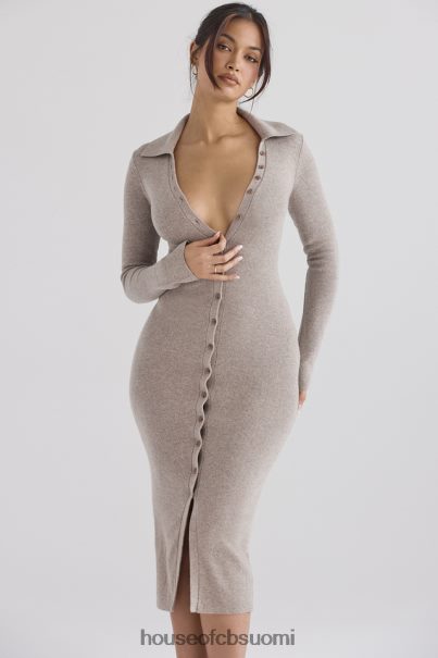House of CB Yvette beige kashmirneulottu midi-mekko Z000Z311 vaatetus