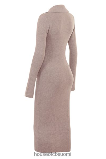 House of CB Yvette beige kashmirneulottu midi-mekko Z000Z311 vaatetus