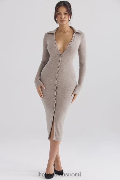 House of CB Yvette beige kashmirneulottu midi-mekko Z000Z311 vaatetus