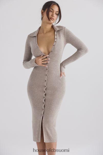 House of CB Yvette beige kashmirneulottu midi-mekko Z000Z311 vaatetus