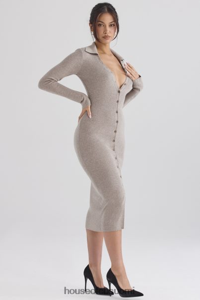 House of CB Yvette beige kashmirneulottu midi-mekko Z000Z311 vaatetus
