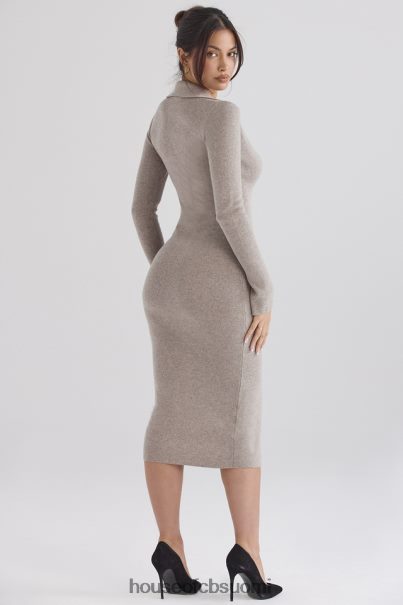 House of CB Yvette beige kashmirneulottu midi-mekko Z000Z311 vaatetus