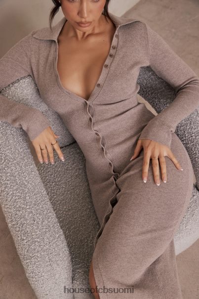 House of CB Yvette beige kashmirneulottu midi-mekko Z000Z311 vaatetus