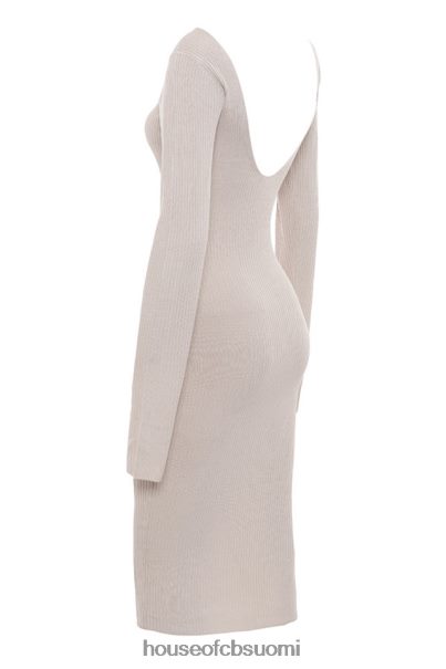 House of CB adeline taupe rib-neulottu midi-mekko Z000Z584 vaatetus