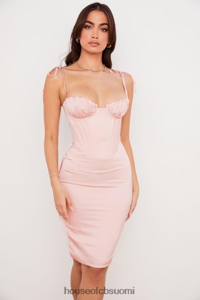 House of CB alma blush pink satiini korsetti midi mekko Z000Z546 vaatetus