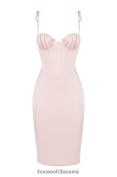 House of CB alma blush pink satiini korsetti midi mekko Z000Z546 vaatetus