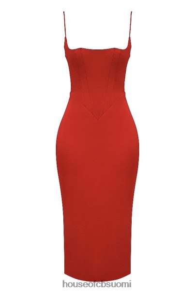 House of CB anais scarlet satin korsetti midi mekko Z000Z505 vaatetus