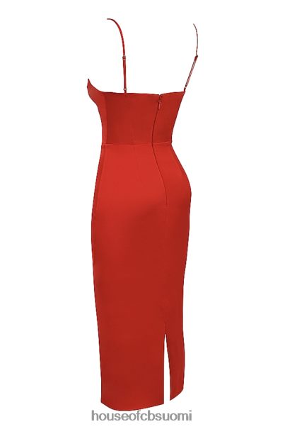 House of CB anais scarlet satin korsetti midi mekko Z000Z505 vaatetus