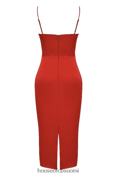 House of CB anais scarlet satin korsetti midi mekko Z000Z505 vaatetus