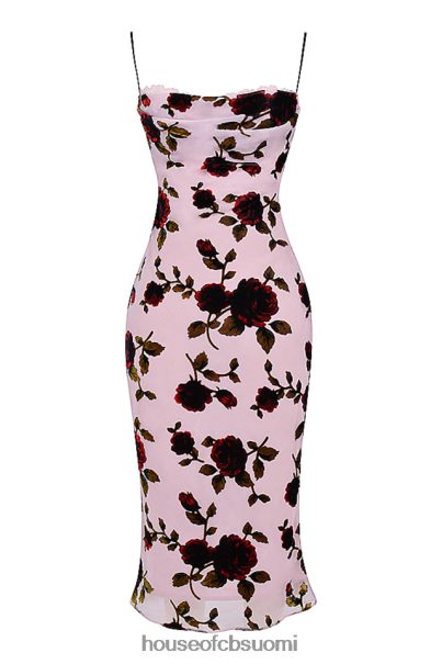 House of CB azura pink devore midi-mekko Z000Z302 vaatetus