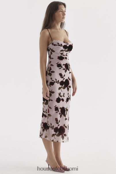 House of CB azura pink devore midi-mekko Z000Z302 vaatetus