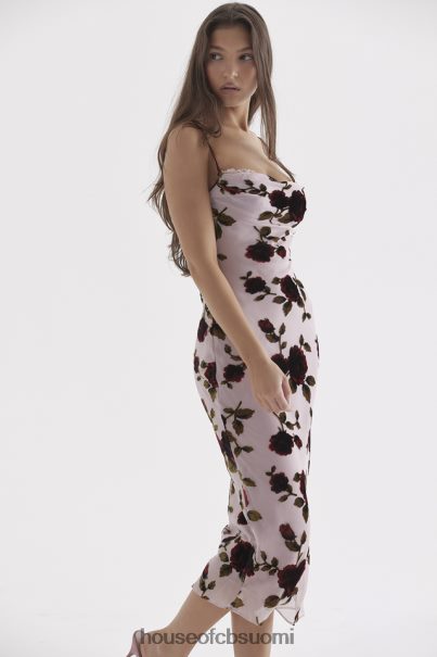 House of CB azura pink devore midi-mekko Z000Z302 vaatetus