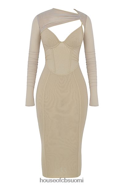 House of CB beatrice beige korsetti midi-mekko Z000Z528 vaatetus