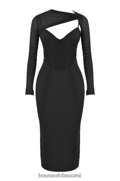 House of CB beatrice musta korsetti midi-mekko Z000Z513 vaatetus