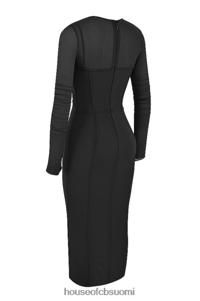 House of CB beatrice musta korsetti midi-mekko Z000Z513 vaatetus