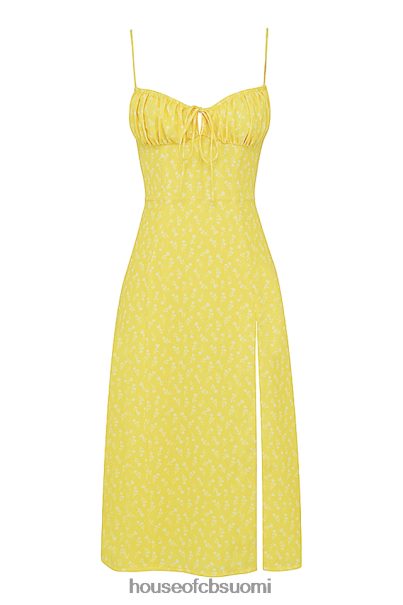 House of CB carina keltainen kukkainen bustier midi-mekko Z000Z554 vaatetus