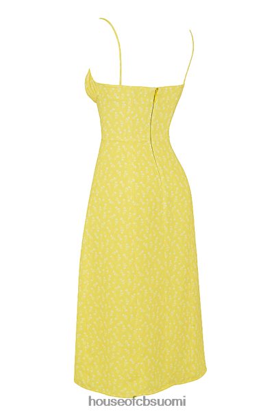 House of CB carina keltainen kukkainen bustier midi-mekko Z000Z554 vaatetus