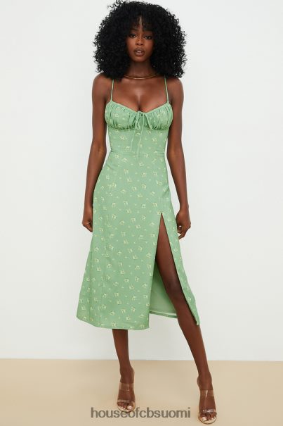 House of CB carina oliivi kukkainen bustier midi-mekko Z000Z557 vaatetus