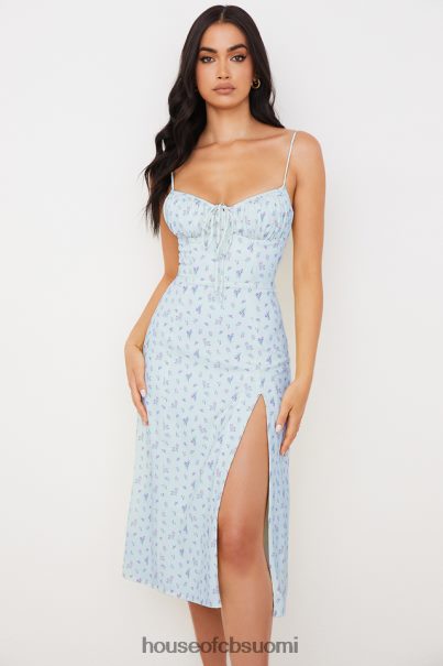 House of CB carina sininen kukkainen bustier midi-mekko Z000Z573 vaatetus