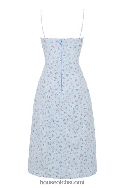 House of CB carina sininen kukkainen bustier midi-mekko Z000Z573 vaatetus