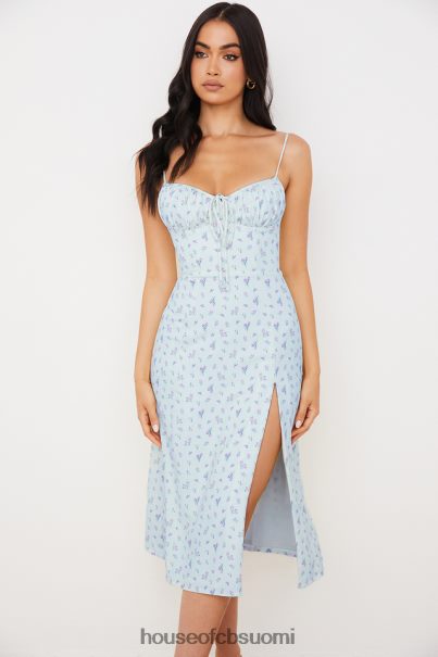House of CB carina sininen kukkainen bustier midi-mekko Z000Z573 vaatetus