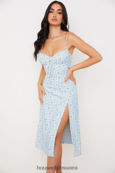 House of CB carina sininen kukkainen bustier midi-mekko Z000Z573 vaatetus
