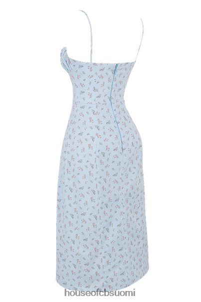 House of CB carina sininen kukkainen bustier midi-mekko Z000Z573 vaatetus