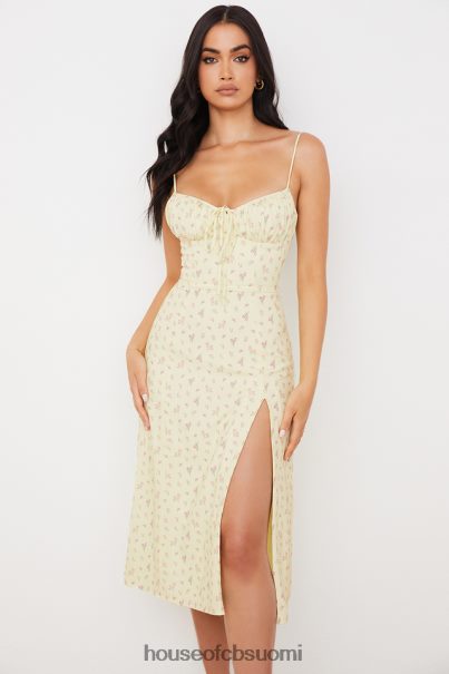 House of CB carina sitruuna kukkainen bustier midi-mekko Z000Z564 vaatetus