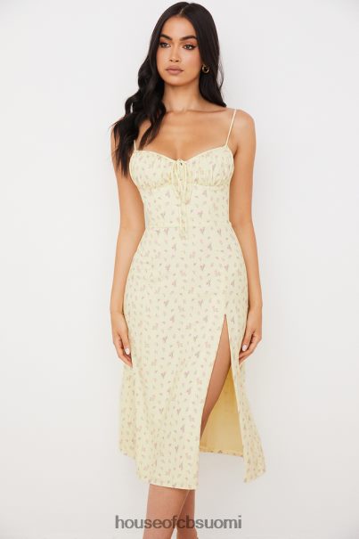 House of CB carina sitruuna kukkainen bustier midi-mekko Z000Z564 vaatetus