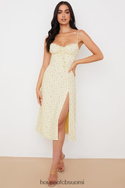 House of CB carina sitruuna kukkainen bustier midi-mekko Z000Z564 vaatetus