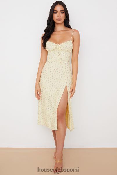 House of CB carina sitruuna kukkainen bustier midi-mekko Z000Z564 vaatetus