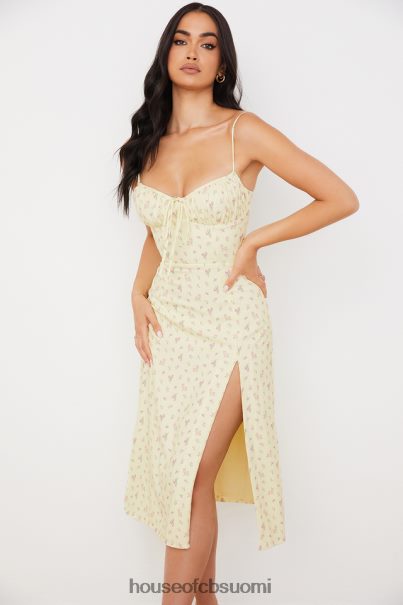 House of CB carina sitruuna kukkainen bustier midi-mekko Z000Z564 vaatetus