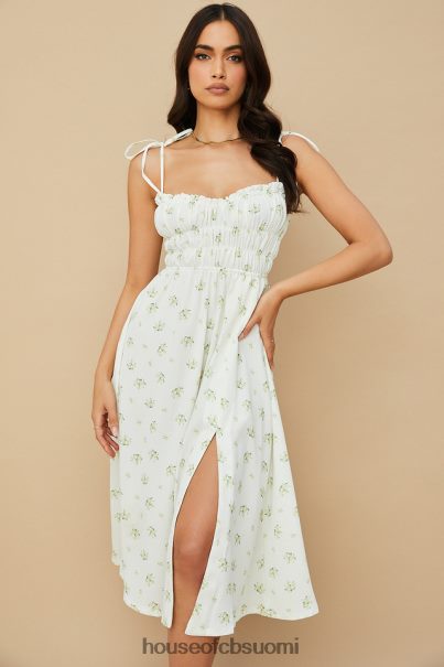 House of CB christabel norsunluun kukkainen shirred midi-mekko Z000Z555 vaatetus