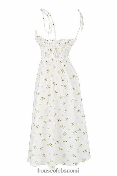 House of CB christabel norsunluun kukkainen shirred midi-mekko Z000Z555 vaatetus