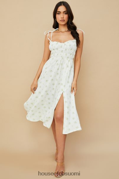 House of CB christabel norsunluun kukkainen shirred midi-mekko Z000Z555 vaatetus