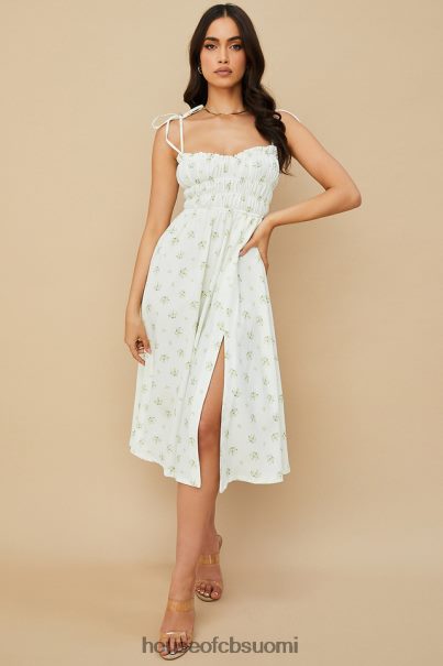 House of CB christabel norsunluun kukkainen shirred midi-mekko Z000Z555 vaatetus